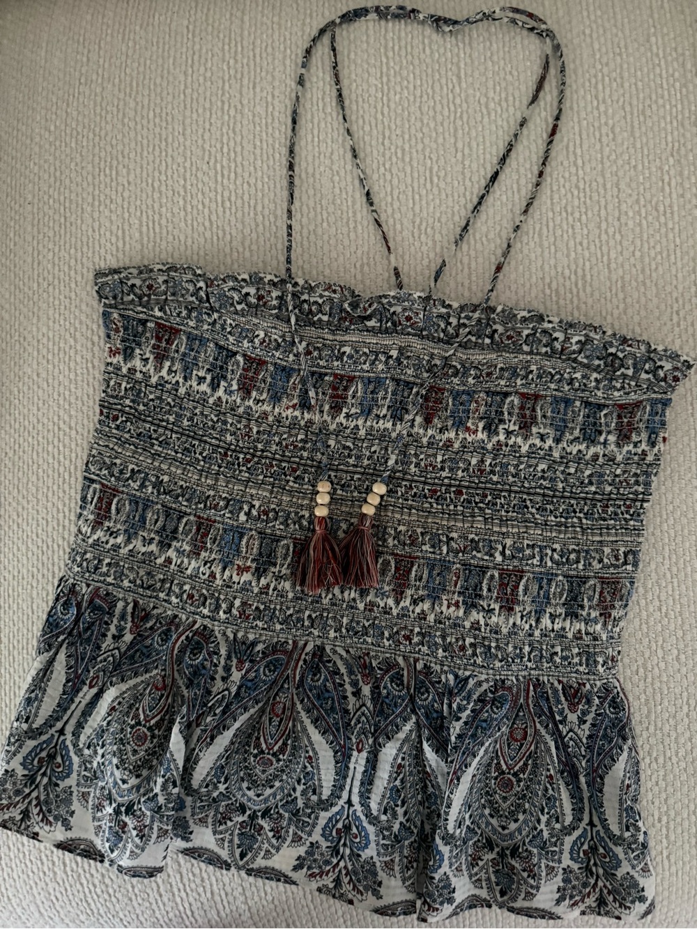 Veronica Beard NWT Damsey smocked peplum paisley top - Picture 3 of 11